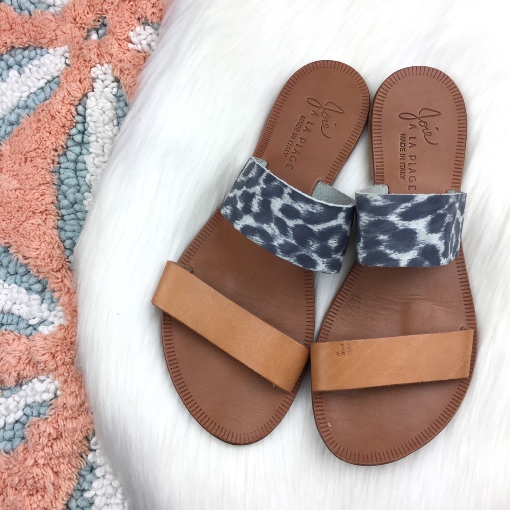 Joie Sable Natural Animal Print Sandals.